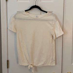 Cream Old Navy Tie Front Shirt